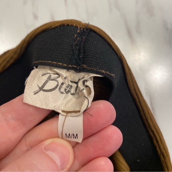 Vintage Biatta ribbed leggings stirrup heel brown stretchy made in Canada - Picture 7 of 8